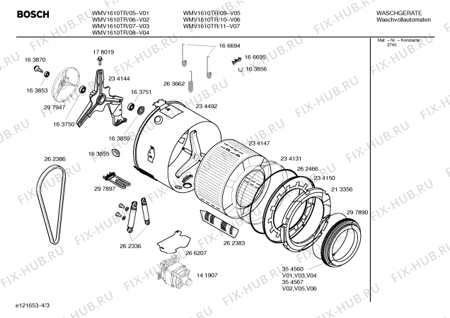 Схема №4 WMV1610 с изображением Панель управления для стиралки Bosch 00350967