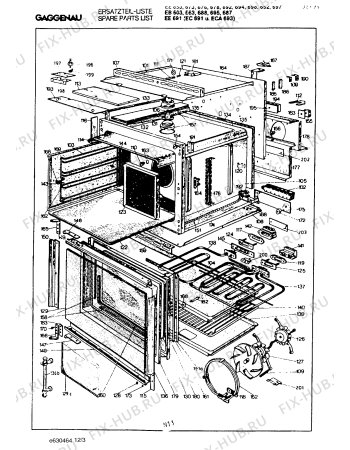 Взрыв-схема плиты (духовки) Gaggenau EB688120 - Схема узла 04