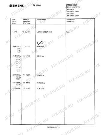 Схема №29 FA122G4 с изображением Инструкция по эксплуатации для видеотехники Siemens 00530573