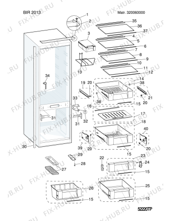 Схема №3 RCB31AAAECOT (F082327) с изображением Ящик (корзина) для холодильника Indesit C00299884