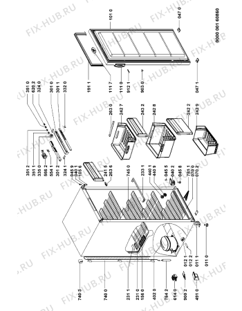 Схема №1 AFG 819 с изображением Корпусная деталь для холодильной камеры Whirlpool 481245228949