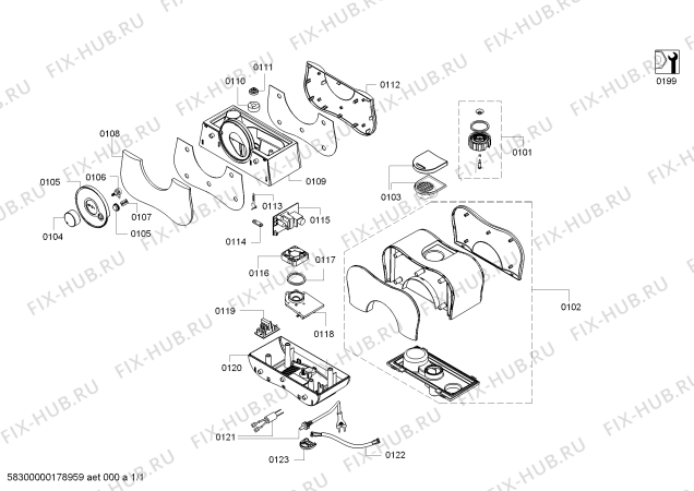Схема №1 HF3000 с изображением Цоколь для увлажнителя и очистителя воздуха Bosch 12003138