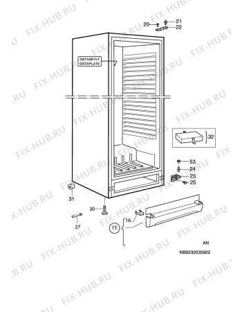 Взрыв-схема холодильника Privileg Quelle 086.696-2  /  40660 - Схема узла C10 Cabinet