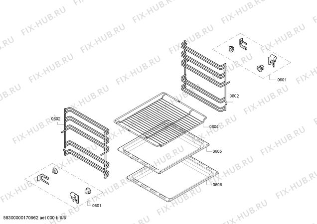 Взрыв-схема плиты (духовки) Bosch HCE722123C - Схема узла 06
