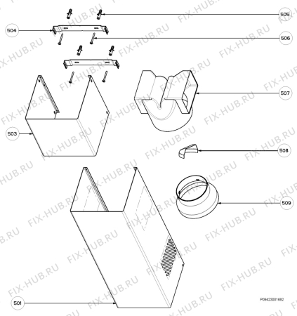 Взрыв-схема вытяжки Zanussi ZHC900X/A - Схема узла Section 4