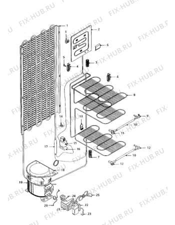 Взрыв-схема холодильника Tricity Bendix CPD9W - Схема узла Cooling system 017