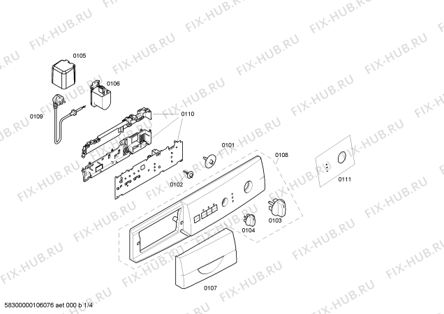 Схема №4 WFC2062EU Maxx4 WFC2062 с изображением Вкладыш в панель для стиральной машины Bosch 00491285