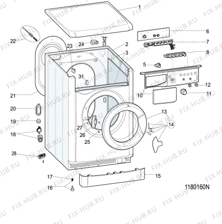 Схема №2 IWC61281ECODEE (F074644) с изображением Заслонка для стиралки Indesit C00287977