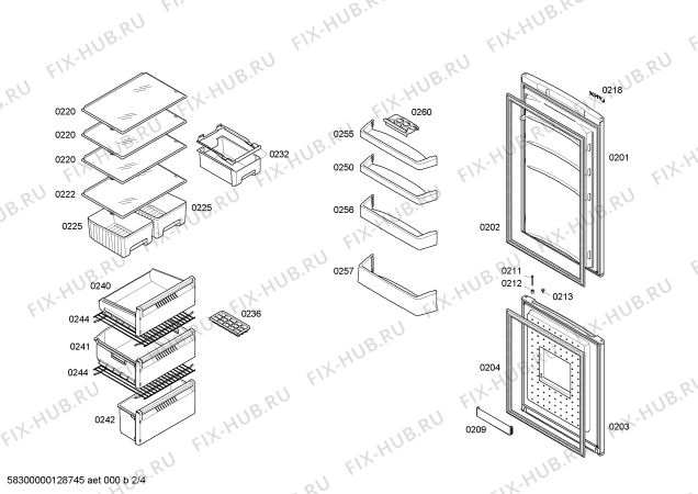 Схема №3 4KF10E60 с изображением Вентиляционный канал для холодильника Bosch 00660930
