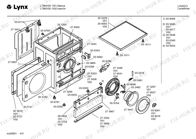 Схема №4 LT864 с изображением Декоративная панель для стиралки Bosch 00276865