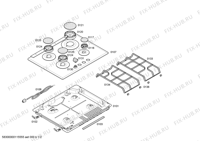 Схема №2 PHG206DEU Bosch с изображением Стеклокерамика для плиты (духовки) Bosch 00471304