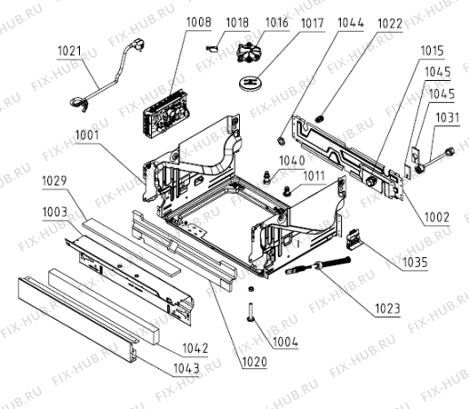 Взрыв-схема посудомоечной машины Asko DFI644B.JP (728595, DW40.2) - Схема узла 01