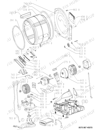 Схема №1 AWZ 8677 с изображением Обшивка для сушилки Whirlpool 481245217953