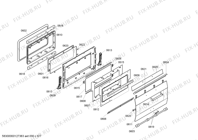 Схема №5 EB385410 с изображением Ручка для плиты (духовки) Bosch 00263080