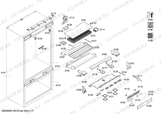 Схема №3 T36BT71FS с изображением Шина для холодильника Bosch 00244573