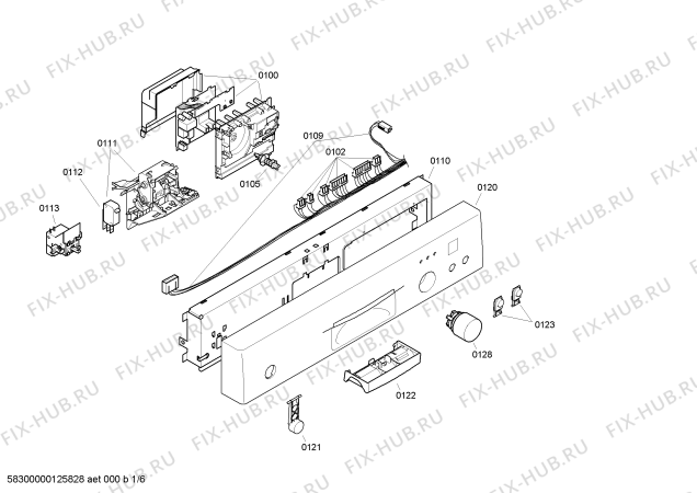 Схема №4 SGS56E18EU с изображением Панель управления для электропосудомоечной машины Bosch 00666578