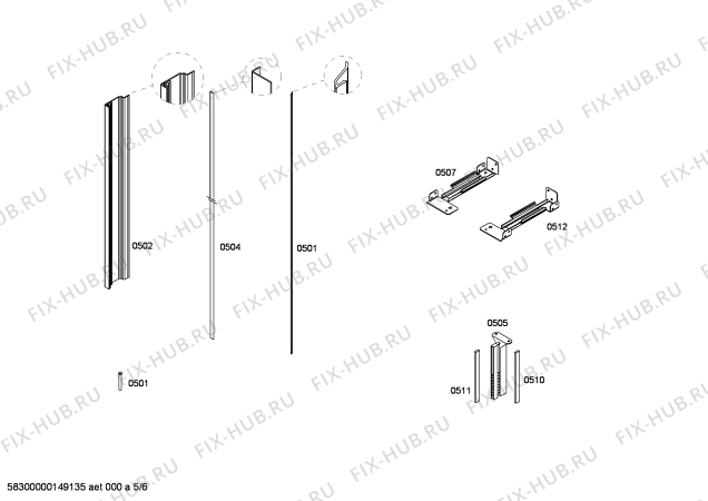 Схема №5 CIR30MIER1 K 1801 SF с изображением Крепеж для холодильника Bosch 00249217