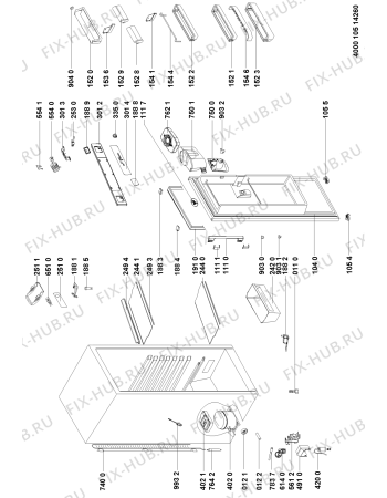 Схема №1 KR 340 AQUA IL с изображением Дверь для холодильника Whirlpool 481010497710