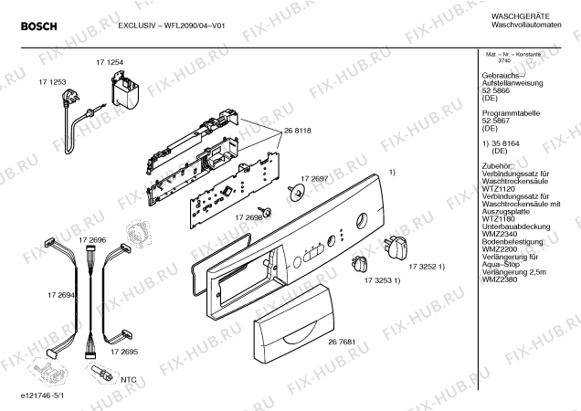 Схема №5 WFL2481DN Exclusiv Maxx 1200 с изображением Ручка для стиральной машины Bosch 00267681