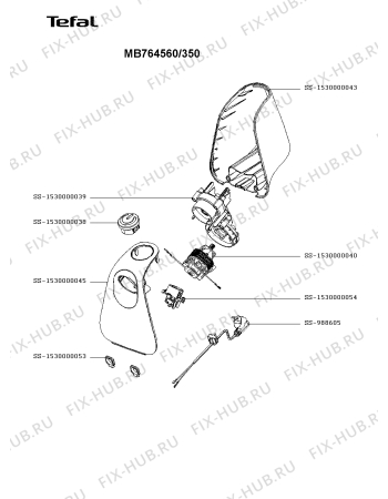 Схема №1 DJ765516/350 с изображением Микропереключатель для электромясорубки Moulinex SS-1530000054