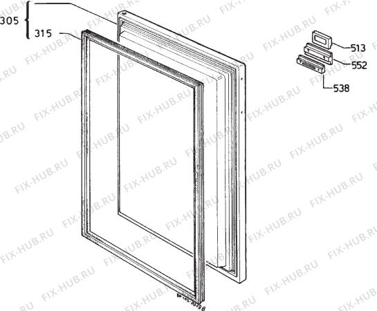Взрыв-схема холодильника Alno AGE2111IW - Схема узла Door 003