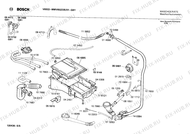 Взрыв-схема стиральной машины Bosch WMV652235 V6522 - Схема узла 05