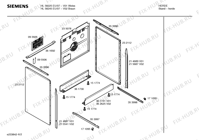 Схема №1 HL58245EU с изображением Панель управления для плиты (духовки) Siemens 00362627