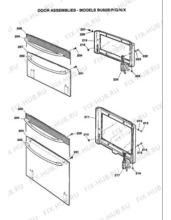 Схема №5 BU62YS (F032640) с изображением Дверь (стекло) духовки для электропечи Indesit C00224734