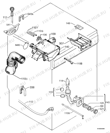 Взрыв-схема стиральной машины Electrolux EWS1007 - Схема узла Hydraulic System 272