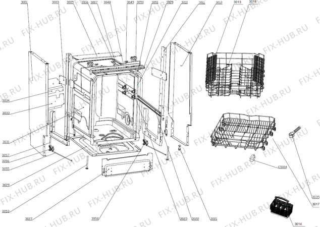 Схема №3 GI50110X (403836, WQP8-9349I) с изображением Дверца для посудомоечной машины Gorenje 427805