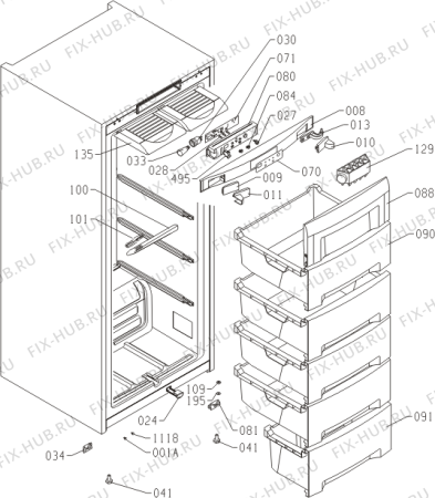 Схема №3 F6150W (332016, ZOS2467C) с изображением Дверца для холодильной камеры Gorenje 327181