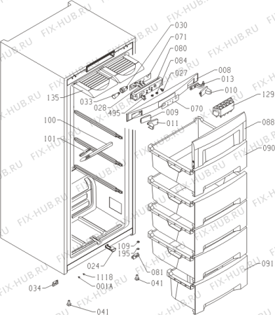 Схема №3 F6151IW (415280, ZOS2467C) с изображением Дверь для холодильника Gorenje 352540