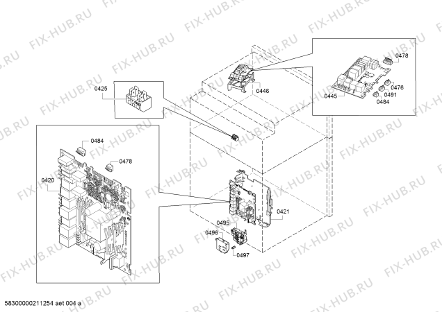Схема №9 MB578G5S0B с изображением Модуль управления, запрограммированный для плиты (духовки) Bosch 11026088