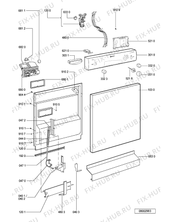 Схема №2 GSFS 4441 WS с изображением Панель для посудомоечной машины Whirlpool 481245372164