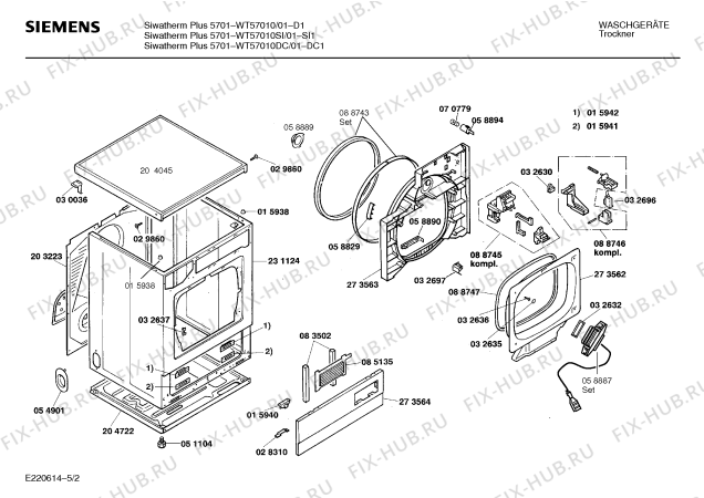 Схема №3 WT57010 SIWATHERM PLUS 5701 с изображением Инструкция по эксплуатации для сушильной машины Siemens 00515554