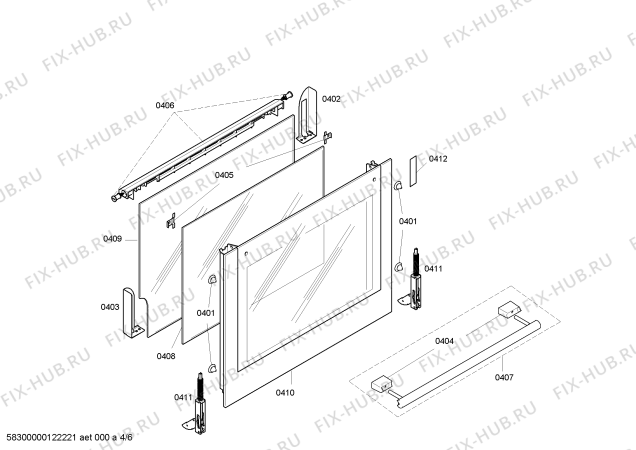 Схема №6 HB560250F с изображением Фронтальное стекло для плиты (духовки) Siemens 00476202