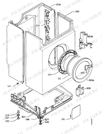 Взрыв-схема стиральной машины Zoppas PRC45E - Схема узла Cabinet + armatures