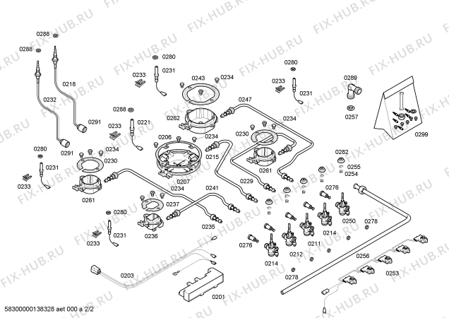 Взрыв-схема плиты (духовки) Bosch PPQ726B80V ENC.PPQ726B80V T70F 4G+1W BOSCH - Схема узла 02