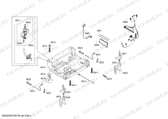 Взрыв-схема посудомоечной машины Bosch SMI46TW00D Exclusiv, Made in Germany - Схема узла 05