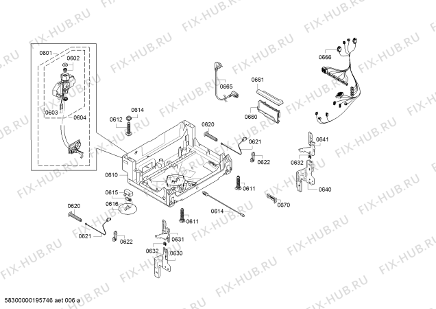 Взрыв-схема посудомоечной машины Bosch SMI46IW00H swiss edition - Схема узла 05