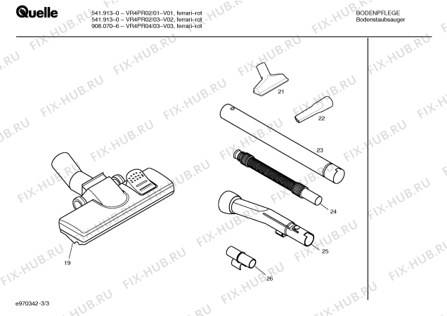 Схема №1 VR4PR02 541.913-0 с изображением Щетка для пола для электропылесоса Bosch 00461274