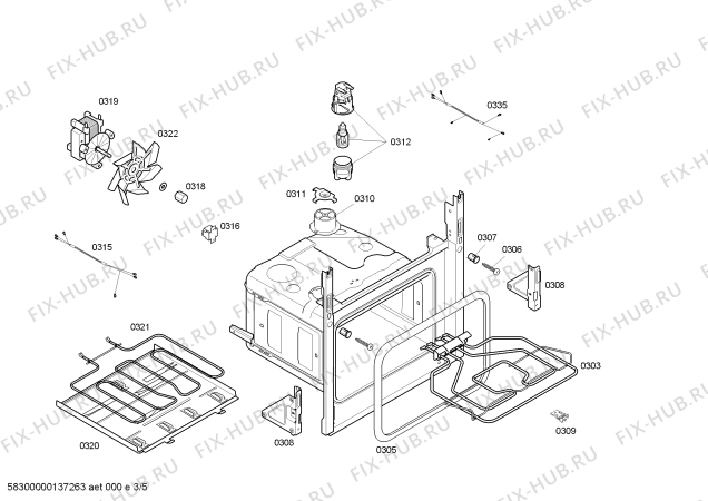 Взрыв-схема плиты (духовки) Bosch HBB42C350E - Схема узла 03