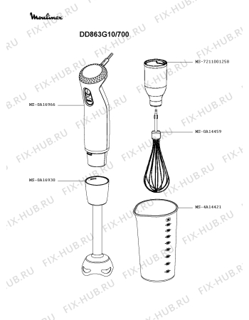 Схема №1 DD863G10/700 с изображением Двигатель (мотор) для блендера (миксера) Moulinex MS-0A16966