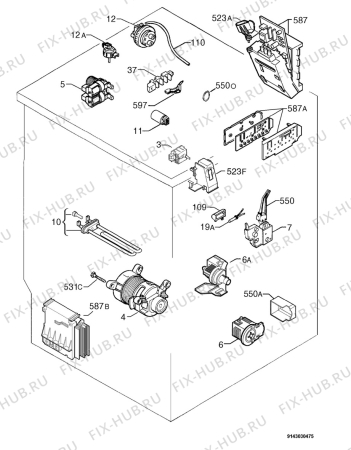 Взрыв-схема стиральной машины Electrolux EWF14118 - Схема узла Electrical equipment 268