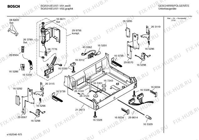Взрыв-схема посудомоечной машины Bosch SGI5316EU - Схема узла 05
