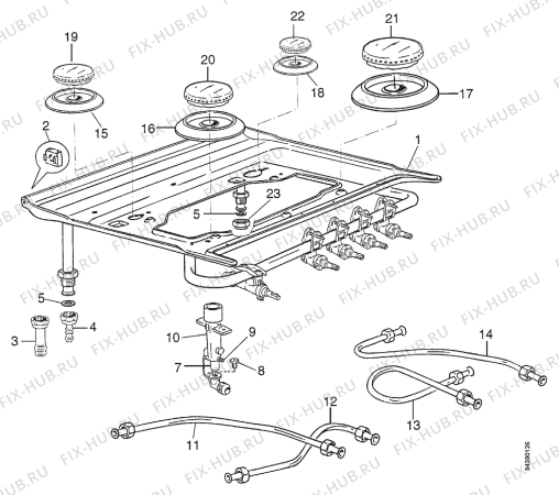 Взрыв-схема комплектующей Zanussi ZC4400W3 - Схема узла Section 4