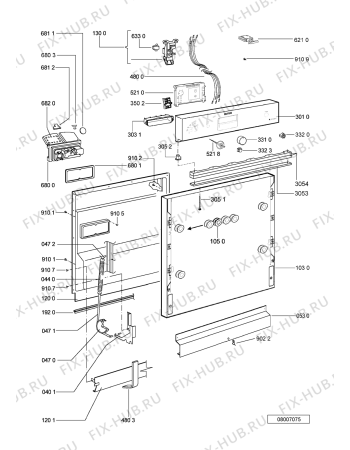 Схема №2 ADL 441 NB с изображением Блок управления для посудомойки Whirlpool 481221838601