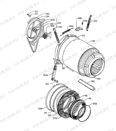 Взрыв-схема стиральной машины Aeg 1370 - Схема узла Drum