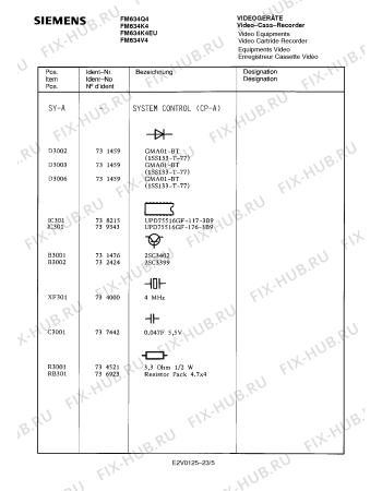 Схема №15 FM634V4 с изображением Сервисная инструкция для видеоаппаратуры Siemens 00535384