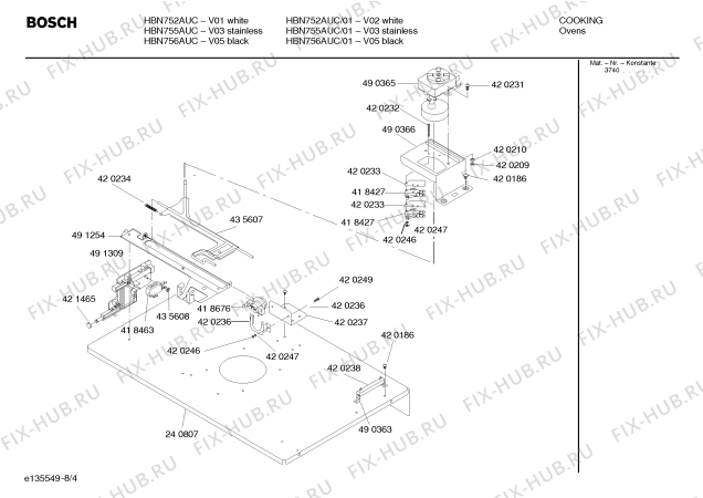 Схема №7 HBN756AUC с изображением Рамка для холодильной камеры Bosch 00239409